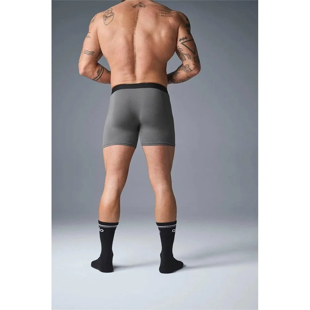 Alo Yoga Day and Night Boxer Brief Grey Medium New With Tags